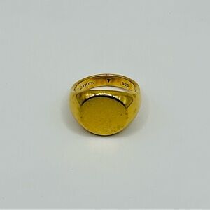 J. Crew Demi Fine 925 Sterling Silver Gold Vermeil Minimalist Ring Size 7